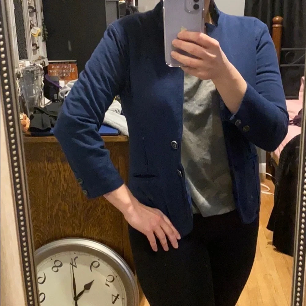 Lucky Brand Navy Casual Blazer EUC